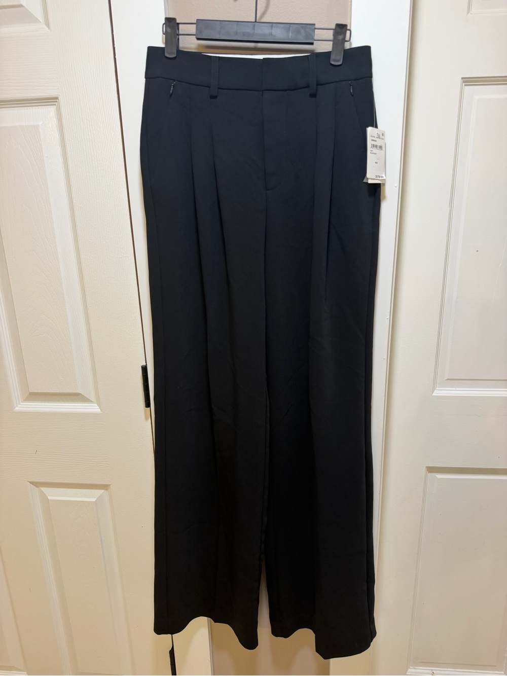 Good American Black Wide-Leg Dress Trousers
